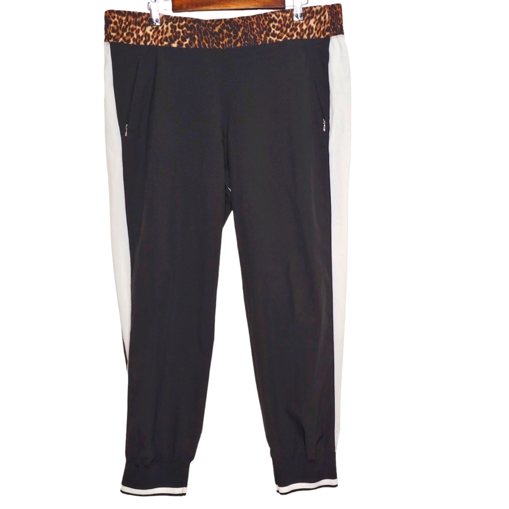 Calvin Klein Performance Women's Black White Animal Print Sport Joggers Size XL